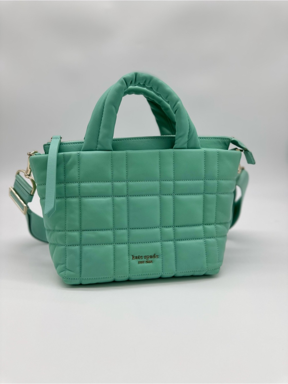 kate spade Quilted Mint Green Top-Handle Crossbody Tote